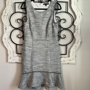 EUC BANANA REPUBLIC BOUCLE FLOUNCE MIDI DRESS SIZE 8
